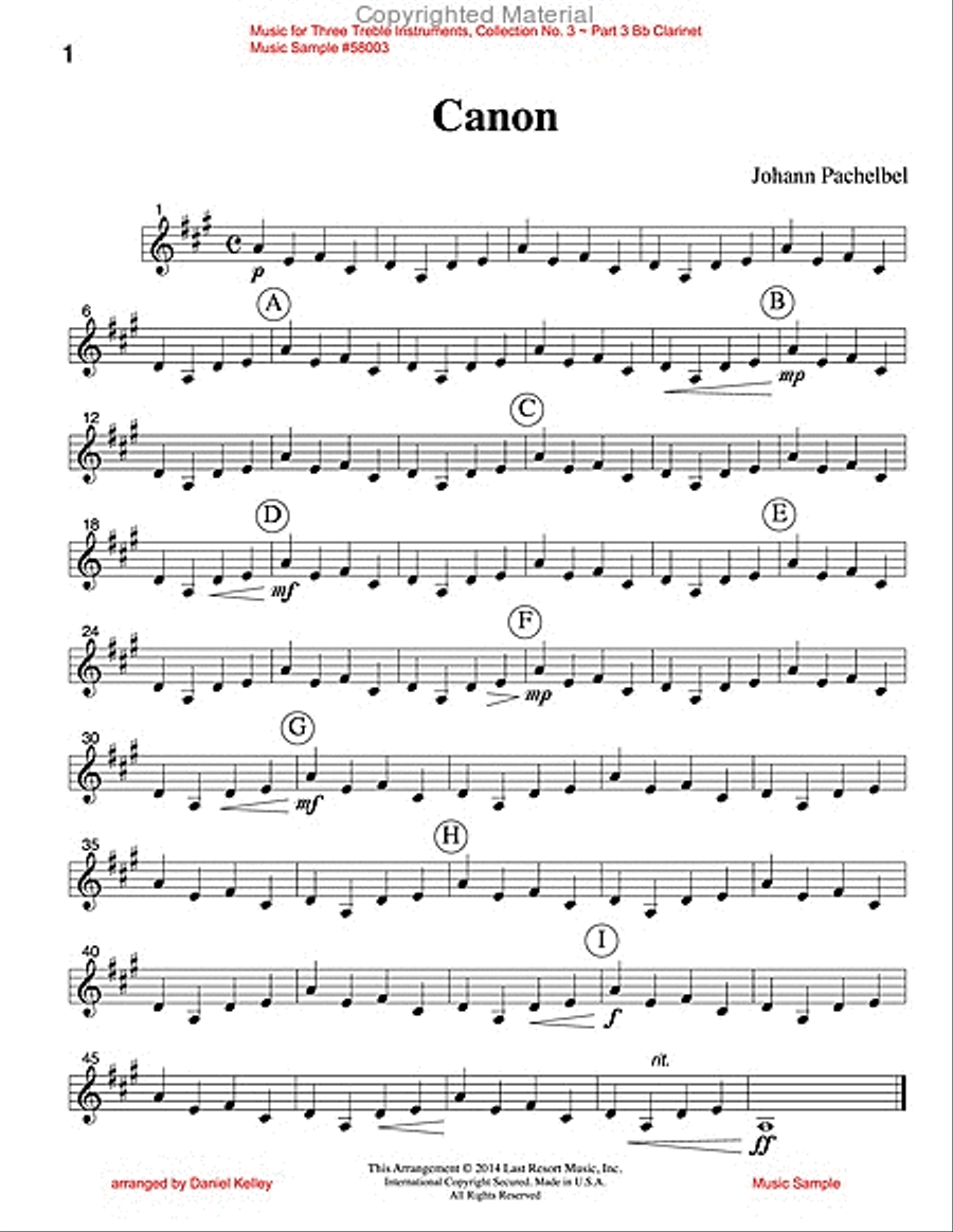 Music for Three Treble Instruments, Collection No. 3 Wedding & Classical Favorites English Horn scores gallery preview page 7