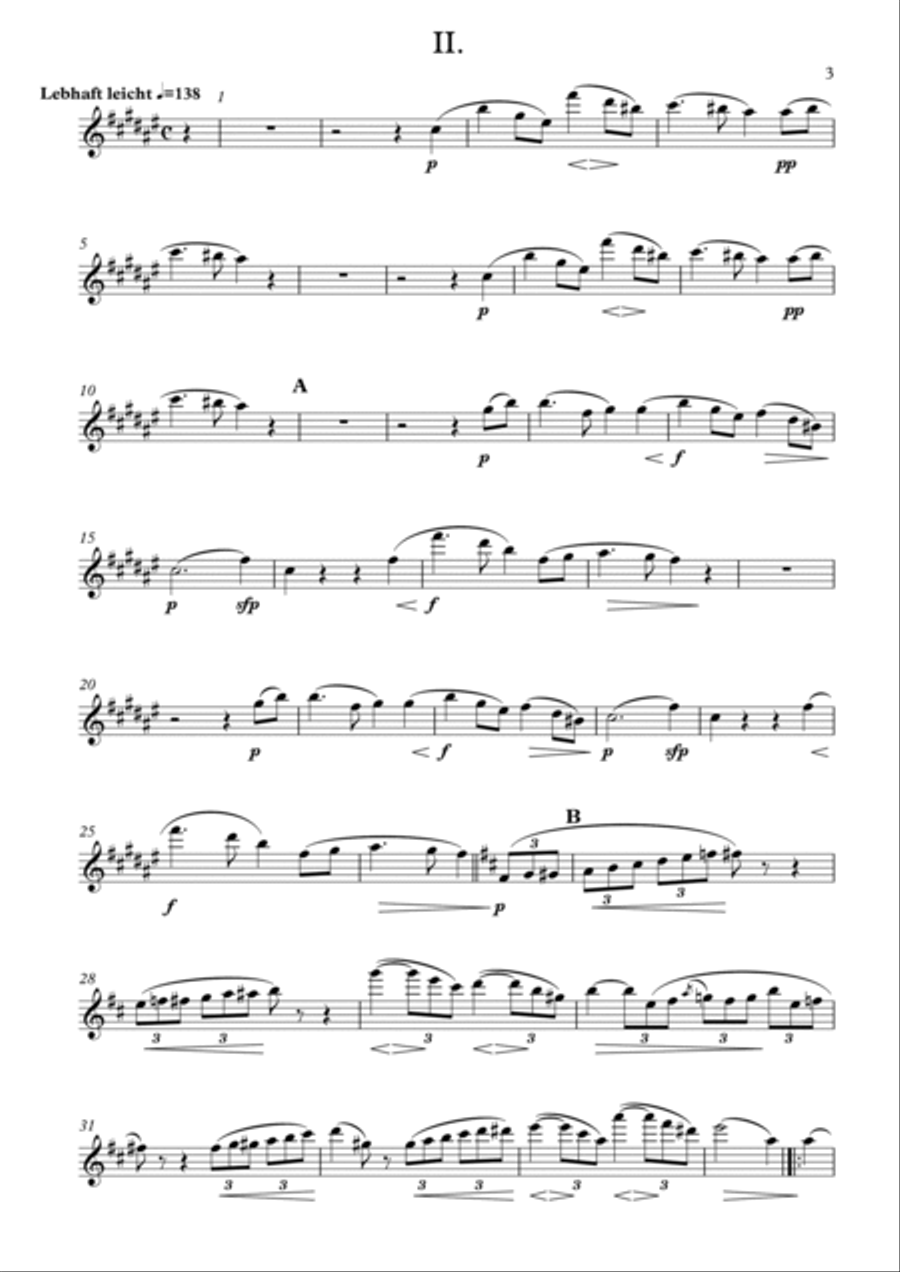 Robert Schumann - Fantasiestücke, Op. 73 arranged for Baritone Saxophone Baritone Saxophone scores gallery preview page 3