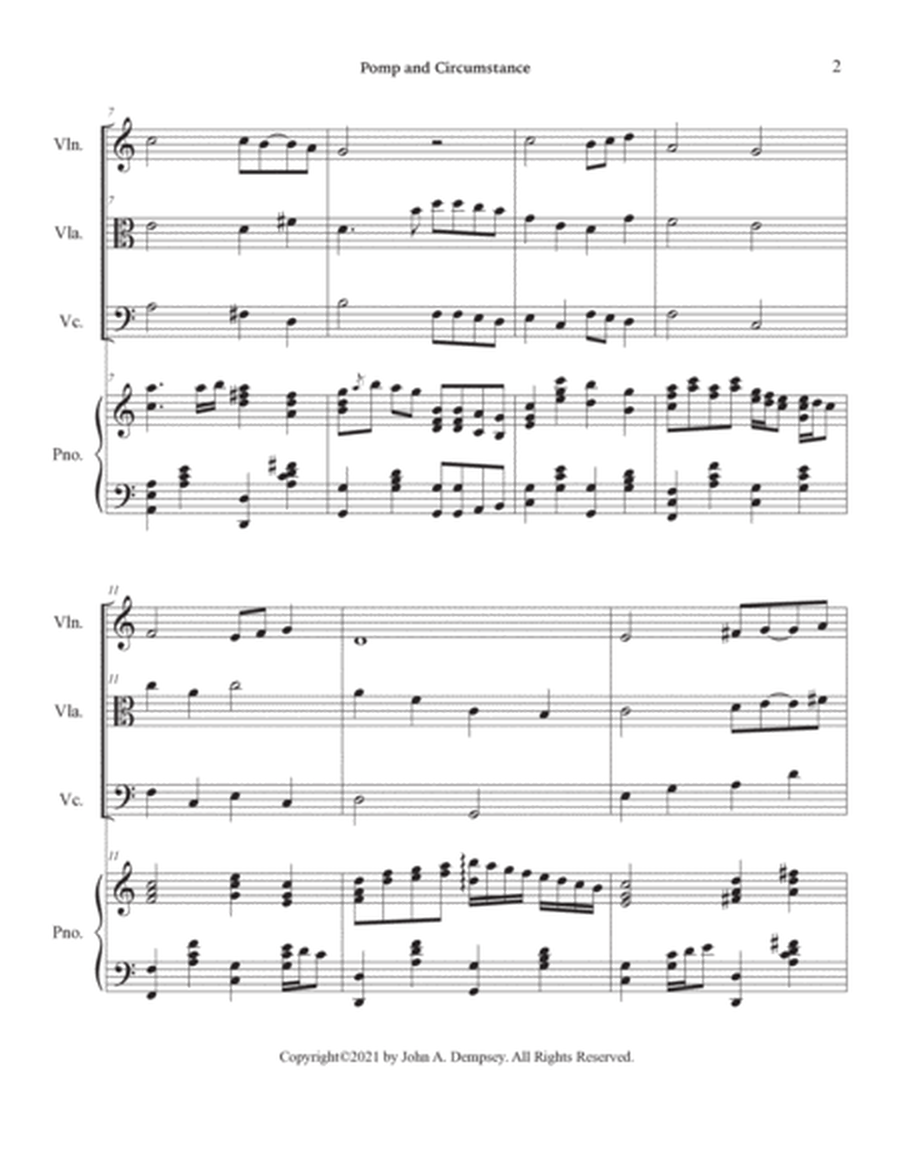 Pomp and Circumstance (Piano Quartet): Violin, Viola, Cello and Piano image number null