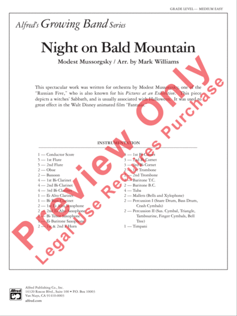 Night on Bald Mountain Concert Band scores gallery preview page 2