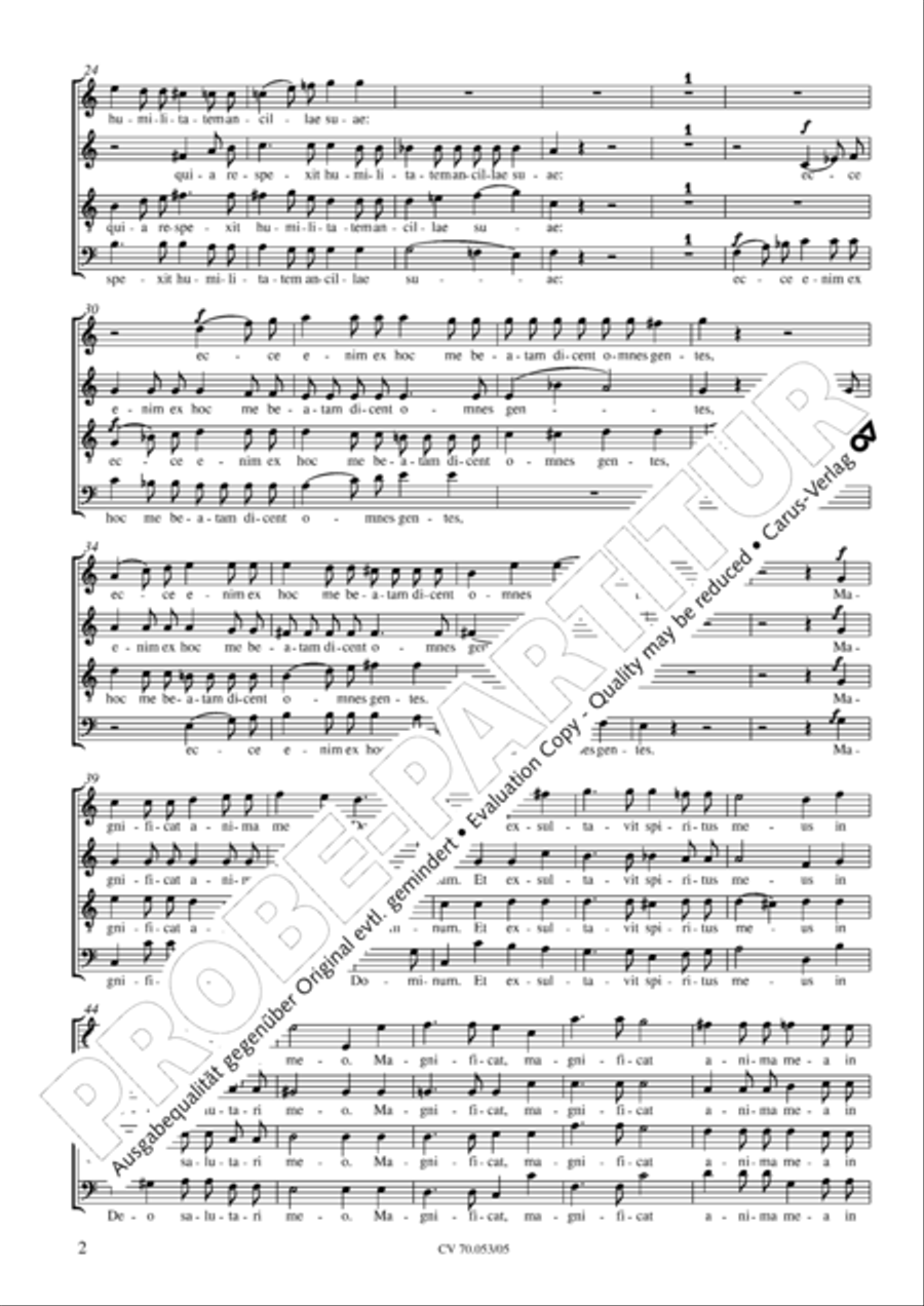 Magnificat in C major 4-Part scores gallery preview page 3