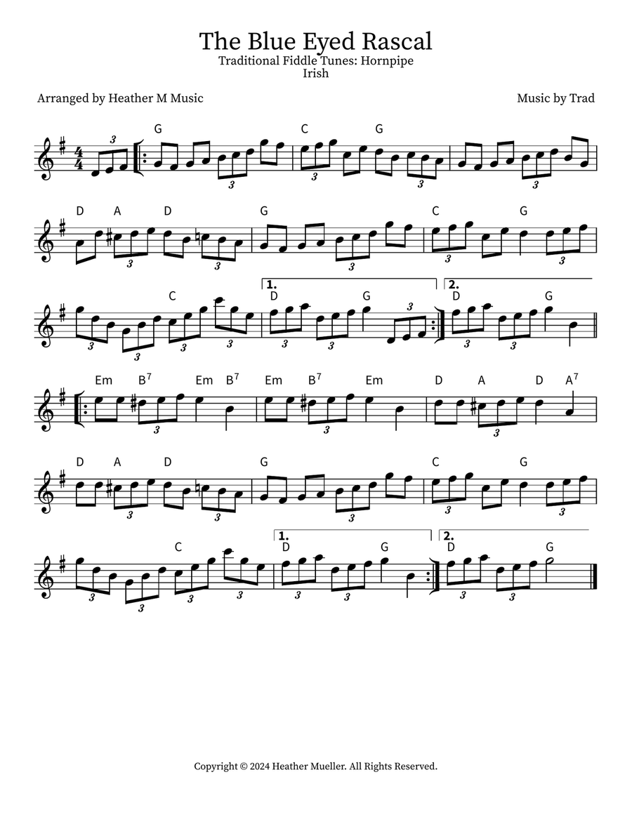 The Blue Eyed Rascal The Blue Eyed Rascal Violin scores gallery preview page 1