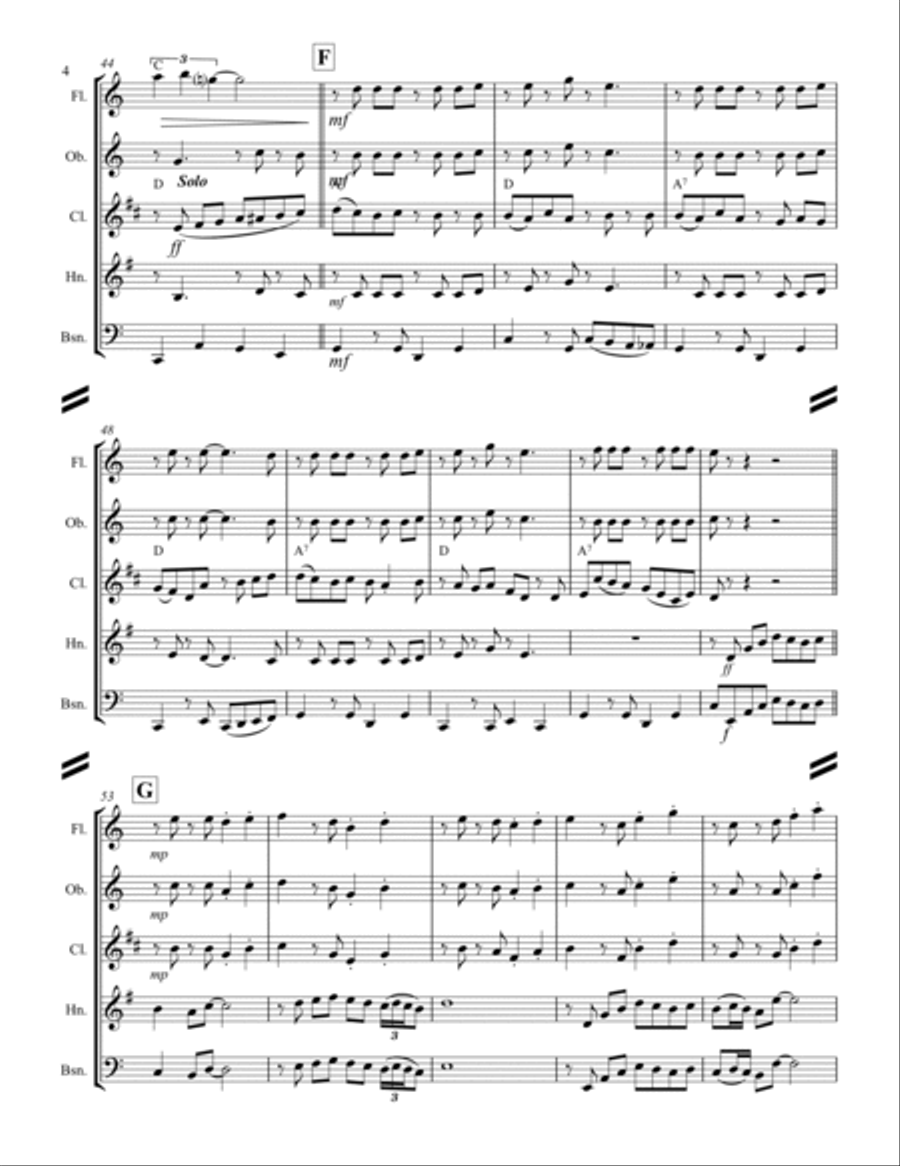Cherry Pink And Apple Blossom White Woodwind Quintet scores gallery preview page 5