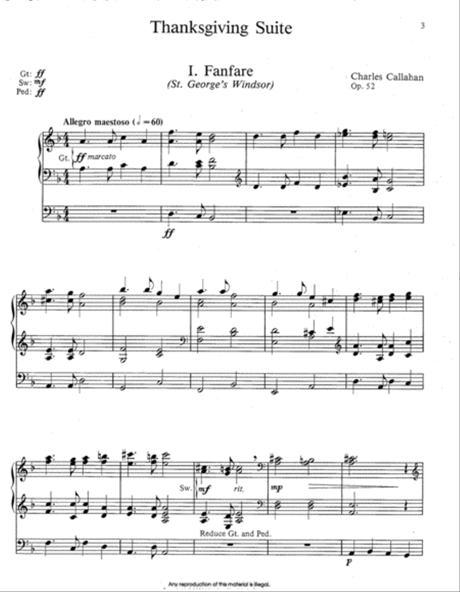 Thanksgiving Suite Organ scores gallery preview page 2