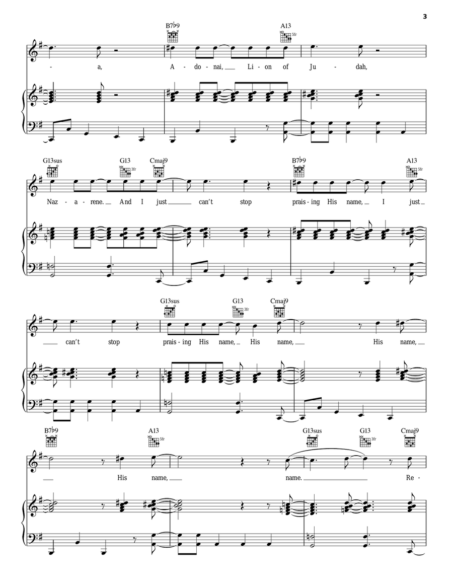 Can't Stop Praising His Name Guitar scores gallery preview page 3