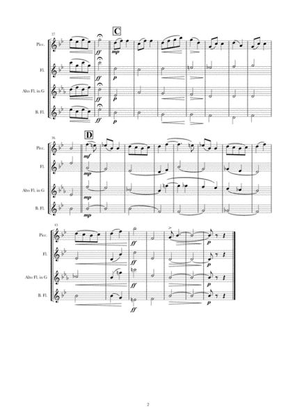 "To A Wild Rose" by Edward MacDowell, arranged for Mixed Flute Quartet image number null