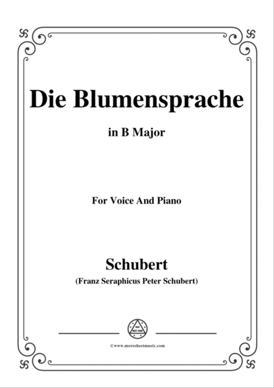 Schubert-Die Blumensprache,in B Major,Op.173 No.5,for Voice and Piano Voice Solo scores gallery preview page 1