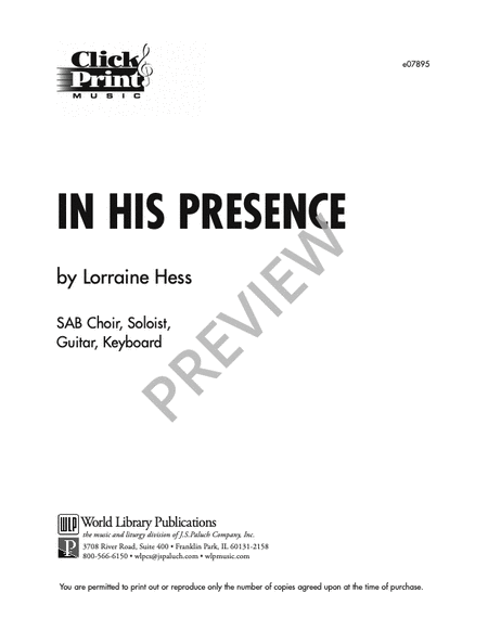 In His Presence image number null
