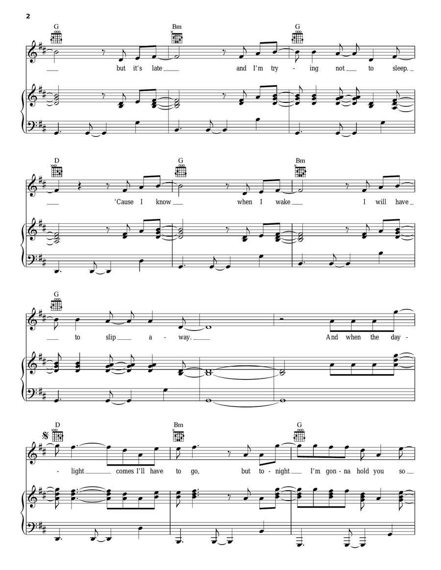 Daylight Piano, Vocal, Guitar scores gallery preview page 2
