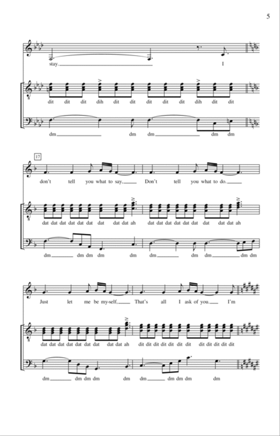 You Don't Own Me (arr. Deke Sharon) 4-Part scores gallery preview page 4