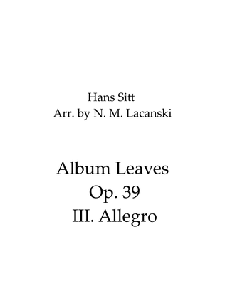 Book cover for Album Leaves Op. 39 III. Allegro