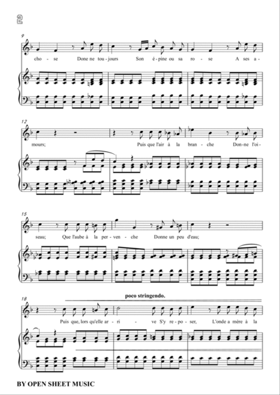 Saint-Saëns-Rêverie in F Major,for Voice and Piano Voice Solo scores gallery preview page 4