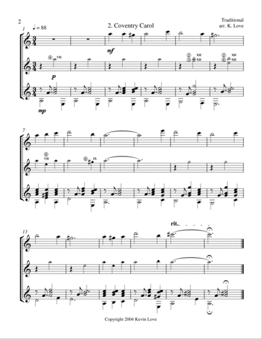 A Christmas Primer (Guitar Trio) - Score and Parts Guitar Ensemble scores gallery preview page 2