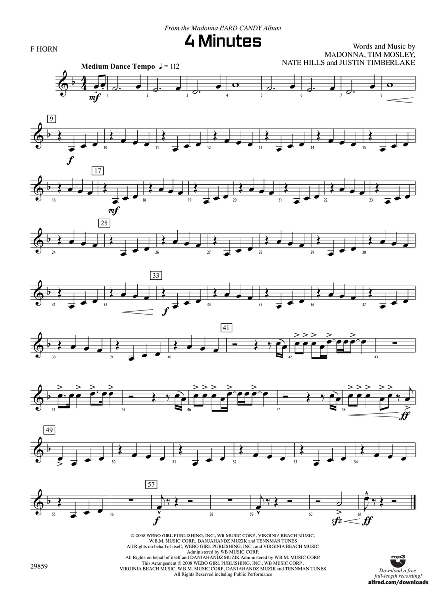 4 Minutes: 1st F Horn