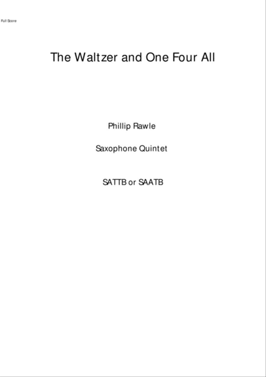 The Waltzer and One Four All Saxophone scores gallery preview page 1