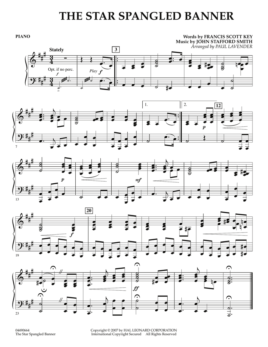 Star Spangled Banner - Piano Orchestra scores gallery preview page 1