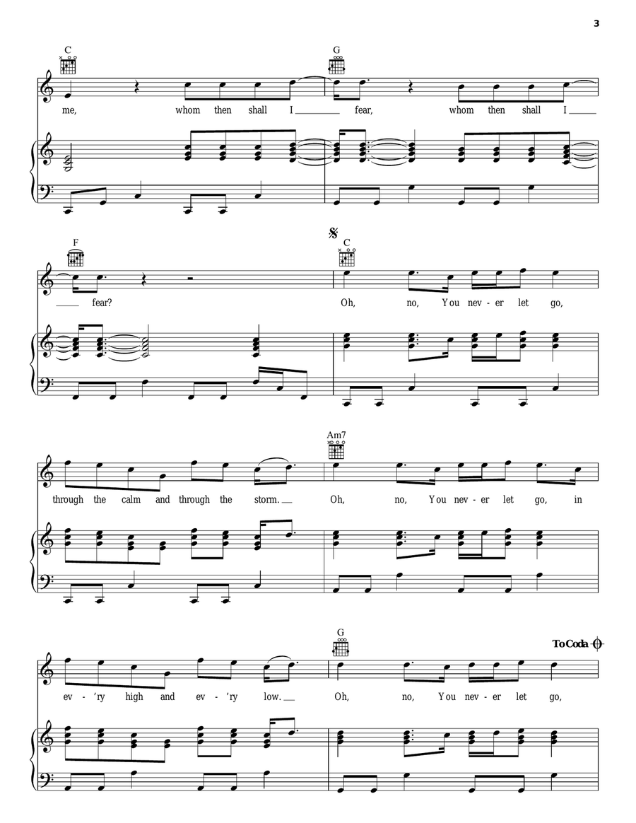 You Never Let Go Piano, Vocal, Guitar scores gallery preview page 3