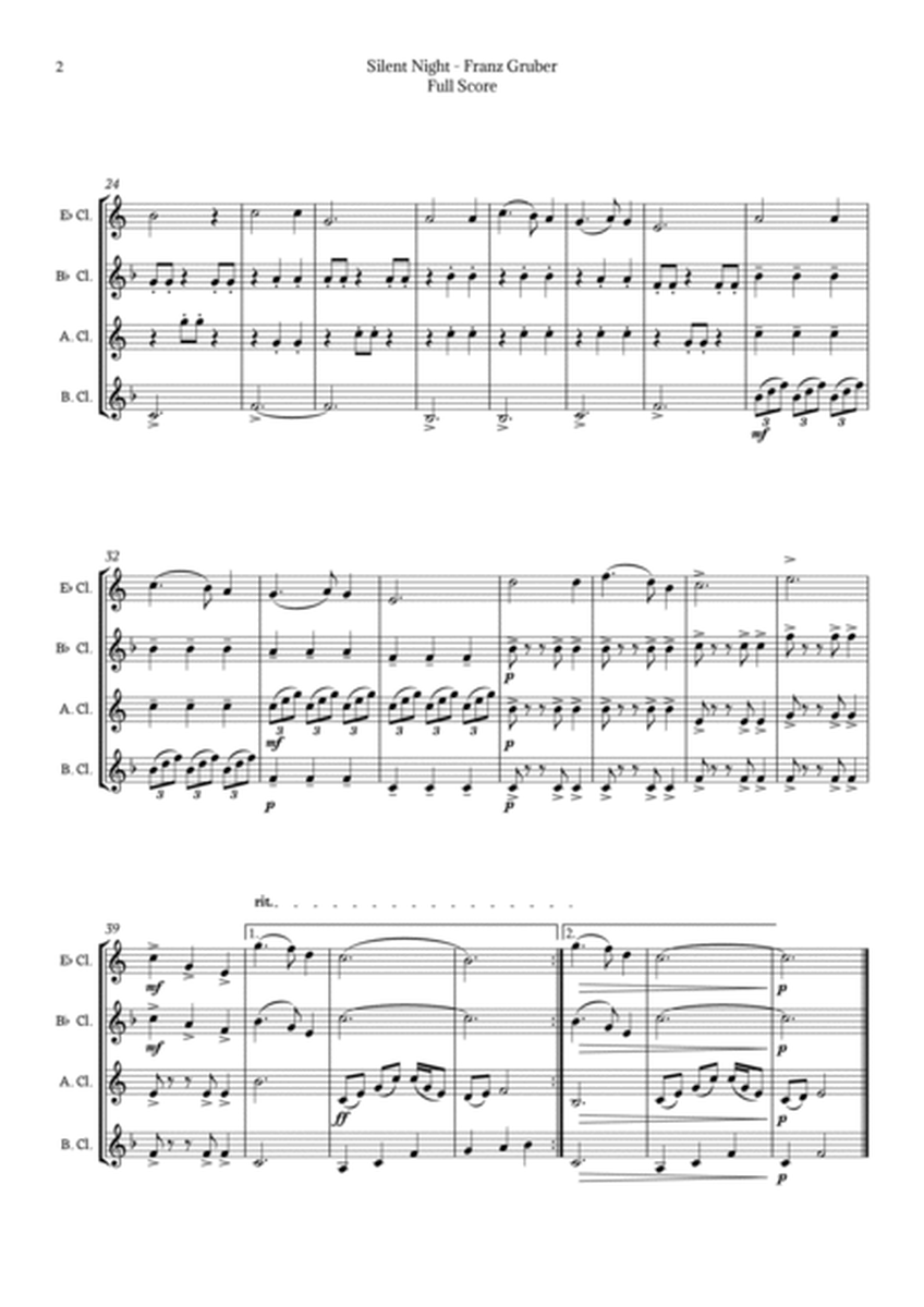 Silent Night for Clarinet Ensemble Quartet image number null