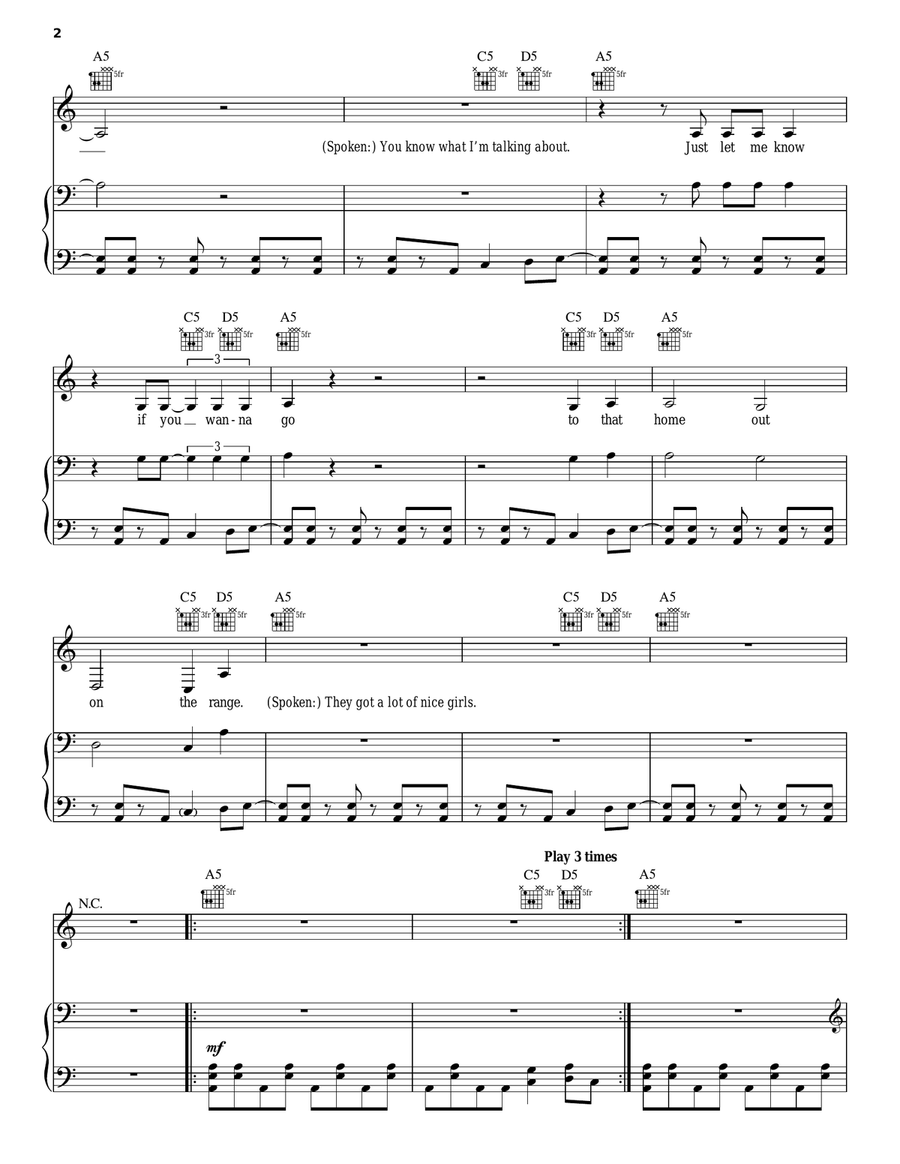 La Grange Piano, Vocal, Guitar scores gallery preview page 2