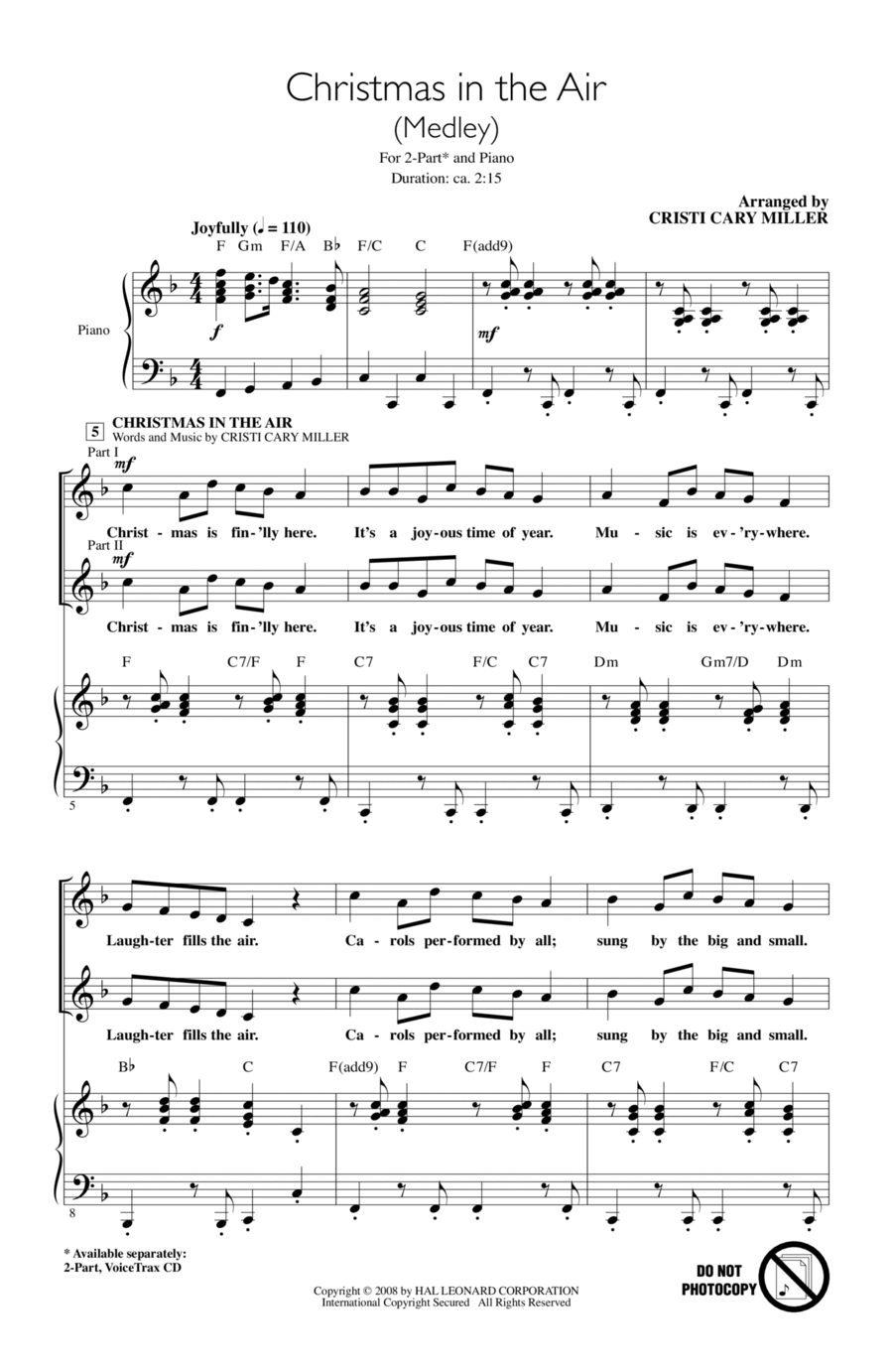 Christmas In The Air (Medley) 2-Part scores gallery preview page 1