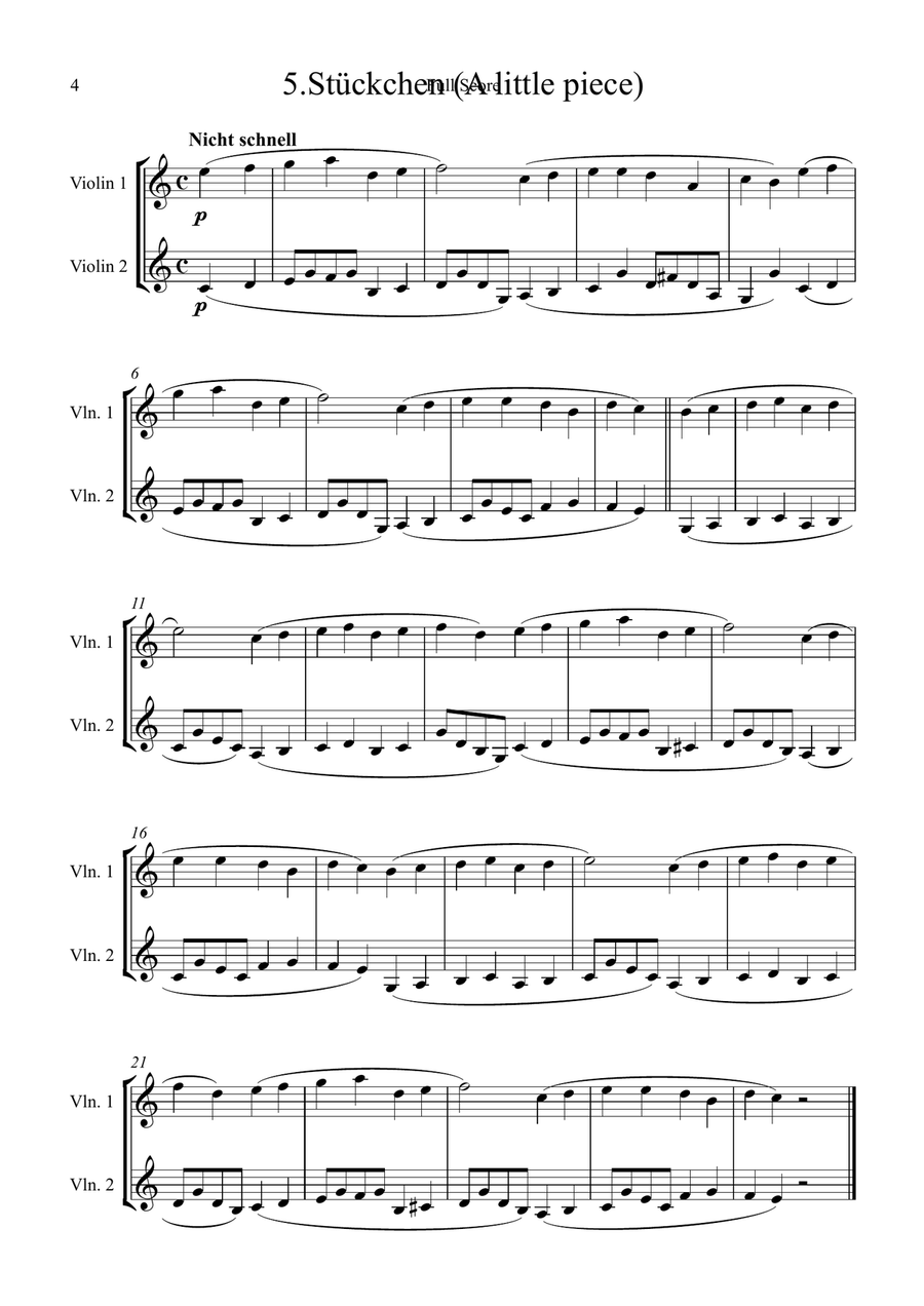 Schumann: Album für die Jugend (Album for the Young) (Op.68)(Nos. 1,2,3,5,6,7,8,) - violin duet String Duet scores gallery preview page 4