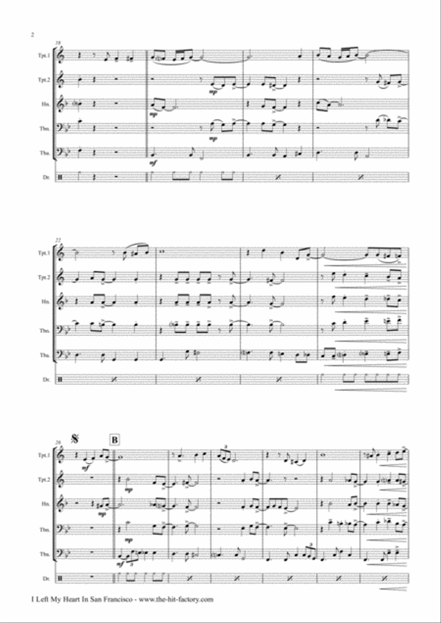 I Left My Heart In San Francisco Euphonium scores gallery preview page 2