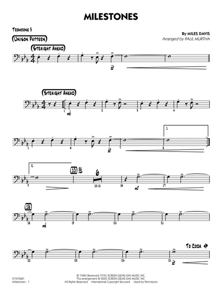 Milestones (arr. Paul Murtha) - Trombone 3
