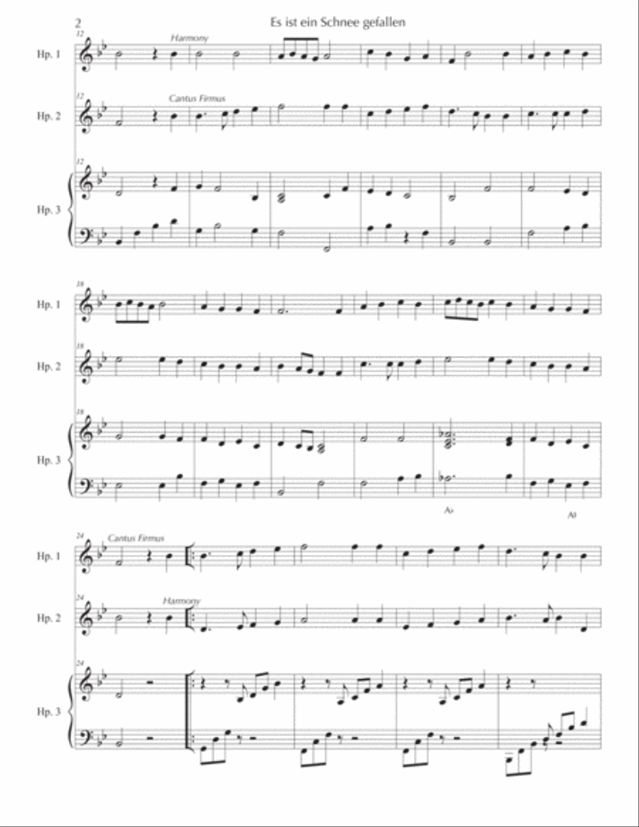 Es ist ein Schnee gefallen (Caspar Othmayr) Small Ensemble scores gallery preview page 2