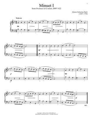 Minuet I In G Minor, BWV 822