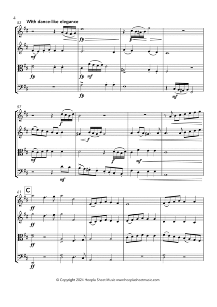 Thine be the Glory (Fantasy) String Quartet scores gallery preview page 4