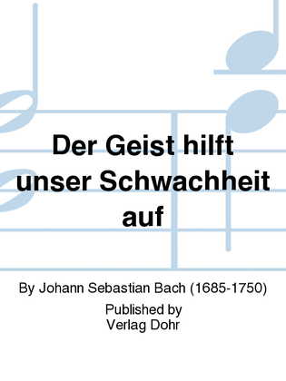 Book cover for Der Geist hilft unser Schwachheit auf -Intavolierung für Orgel solo-