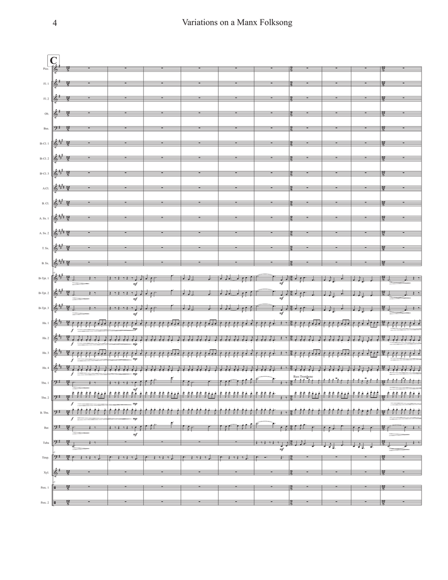 Variations on a Manx Folksong for Symphonic Band Concert Band scores gallery preview page 6