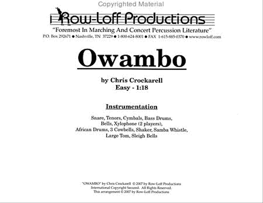 Owambo Owambo Percussion Ensemble scores gallery preview page 2
