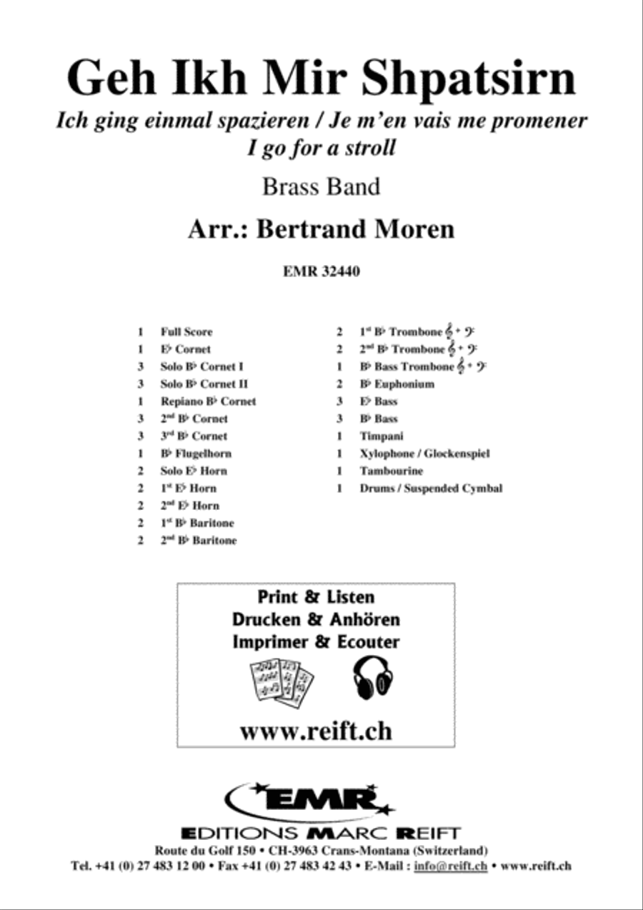 Geh Ikh Mir Shpatsirn Brass Band scores gallery preview page 2