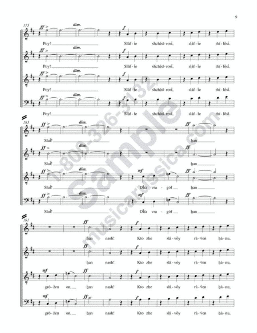 Polovetsian Dances from 'Prince Igor' (Choral Parts) 4-Part scores gallery preview page 8