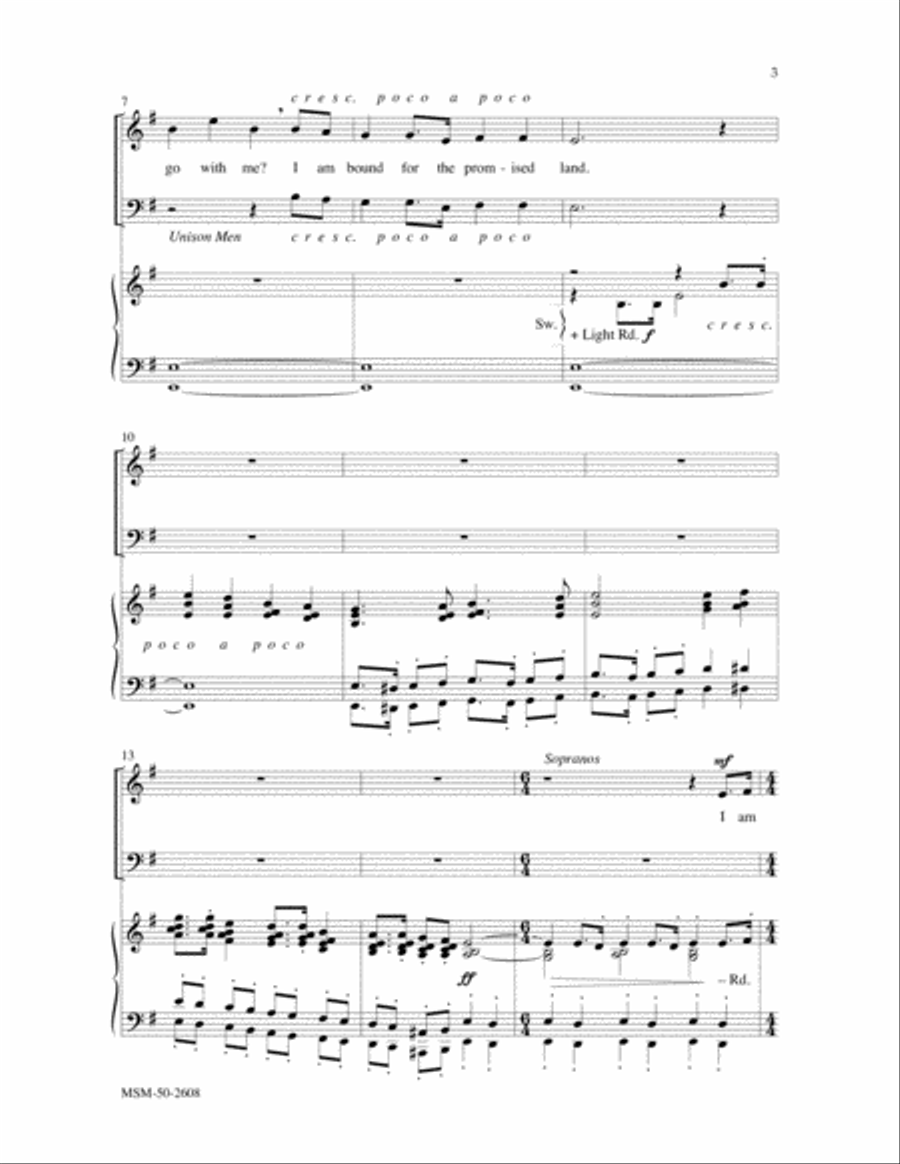 Bound for the Promised Land On Jordan's Stormy Banks I Stand 4-Part scores gallery preview page 3