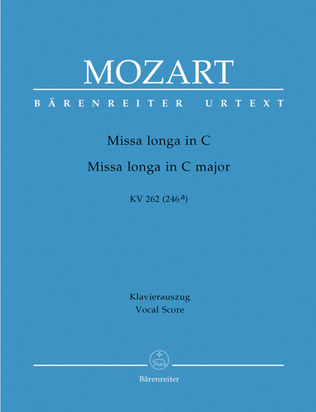 Book cover for Missa longa C major, KV 262 (246a)