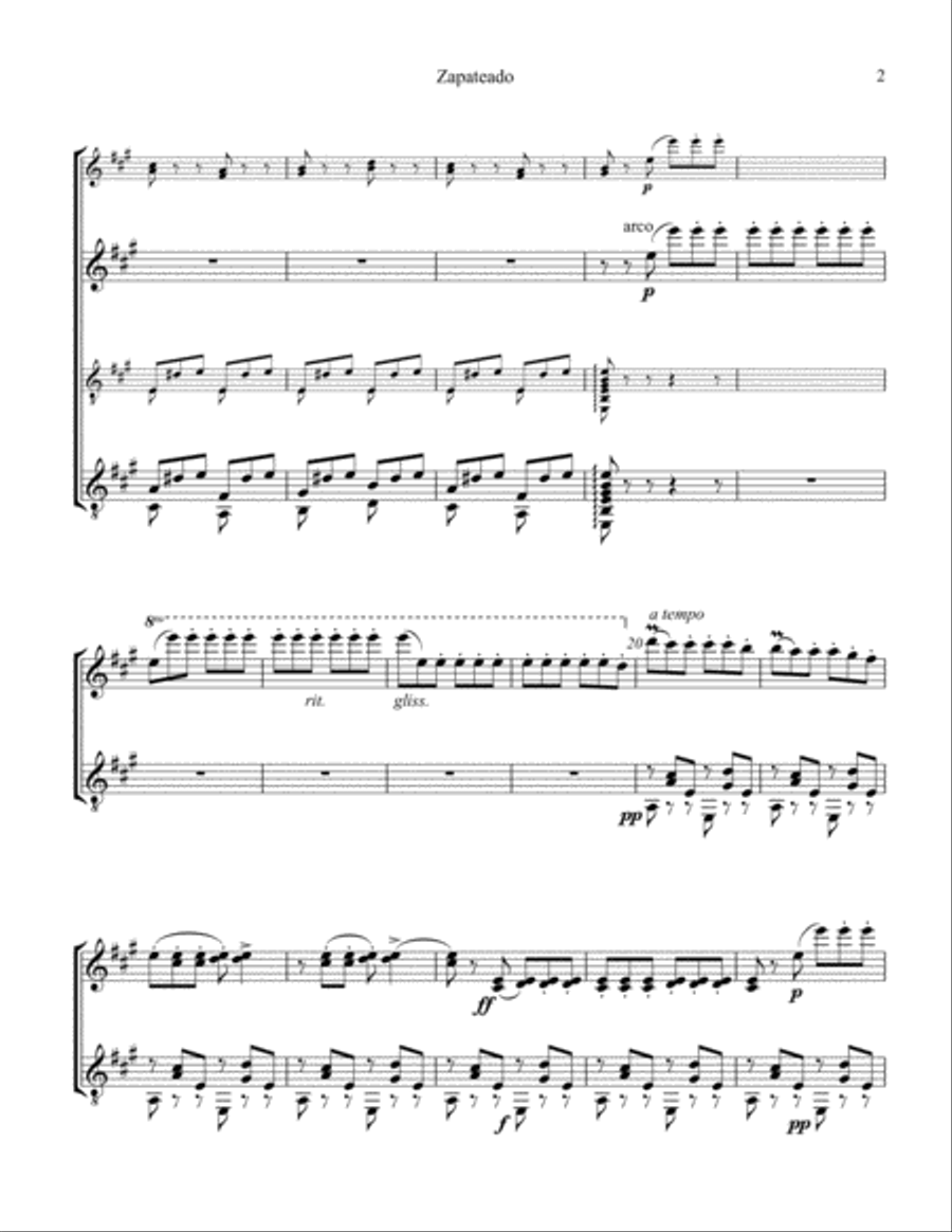 Zapateado Op. 23 No. 6 for violin and guitar Zapateado Op. 23 No. 6 for violin and guitar String Duet scores gallery preview page 3