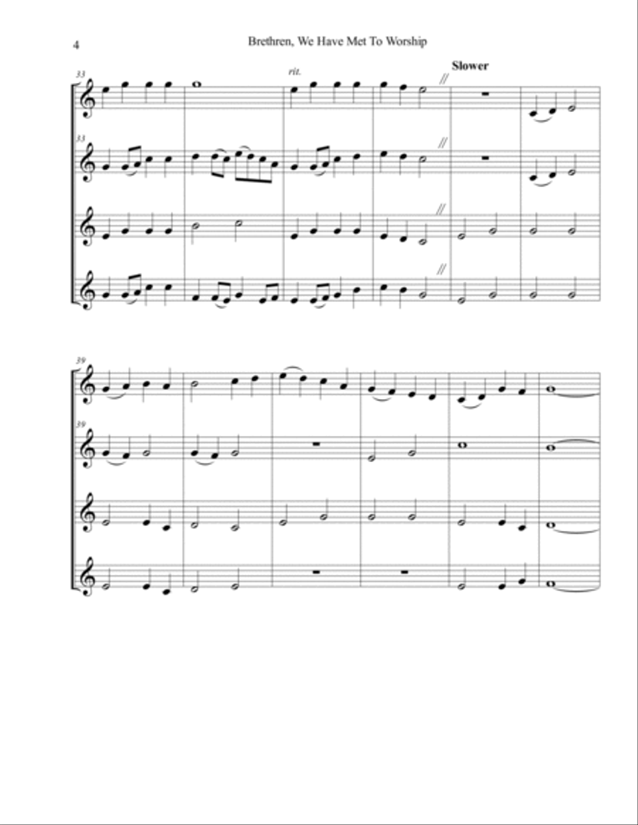 Brethren, We Have Met To Worship Brass Ensemble scores gallery preview page 4