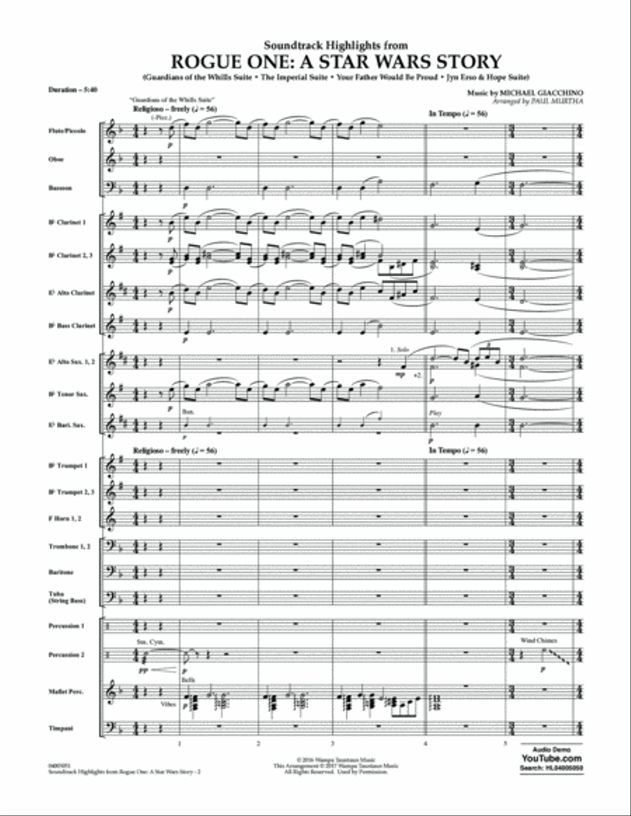 Rogue One: A Star Wars Story - Conductor Score (Full Score) Concert Band scores gallery preview page 2