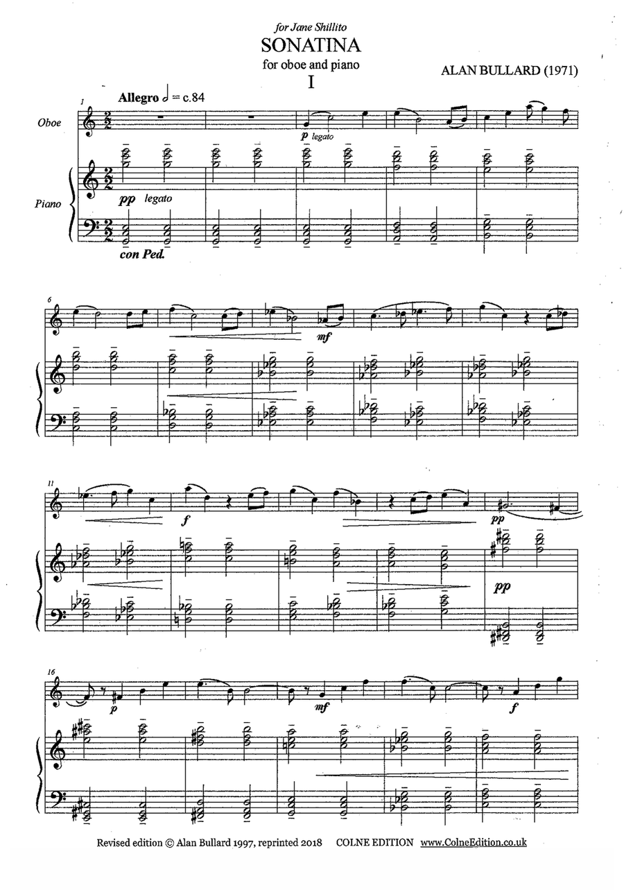 Sonatina for Oboe and Piano Piano scores gallery preview page 2