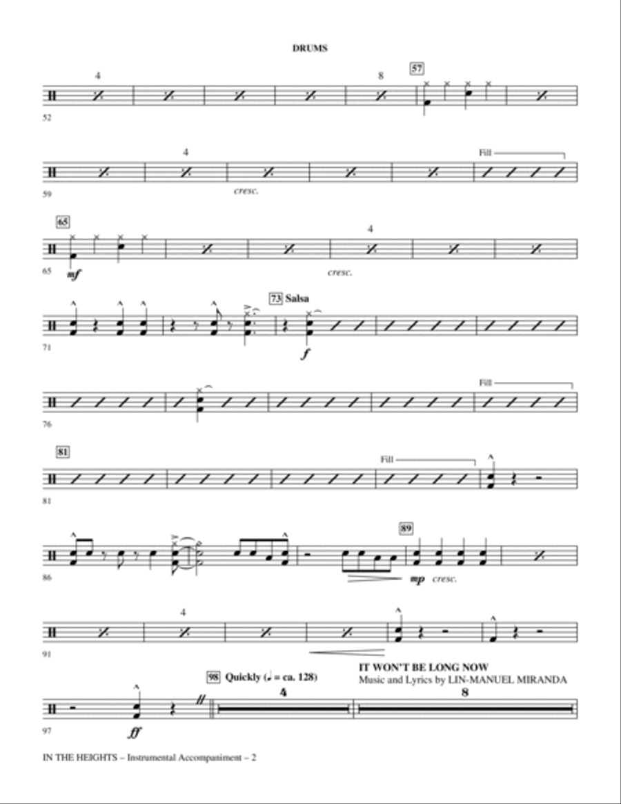 In The Heights (Choral Medley) (arr. Mac Huff) - Drums Choir scores gallery preview page 2