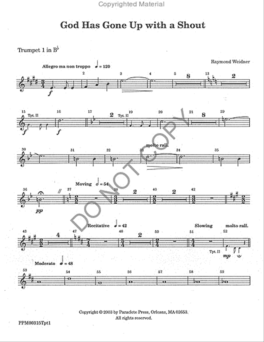 God Has Gone Up With a Shout - Brass Parts SSATBB scores gallery preview page 2