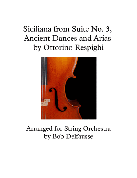 Siciliana from Ancient Dances and Arias (Respighi), for string orchestra image number null