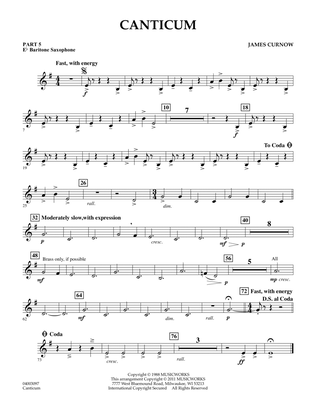 Canticum - Pt.5 - Eb Baritone Saxophone