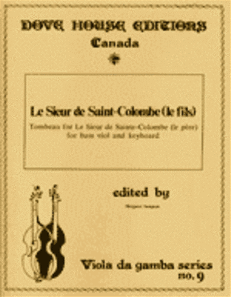 Tombeau for Le Sieur de Sainte-Colombe (le pere) Double Bass scores gallery preview page 1