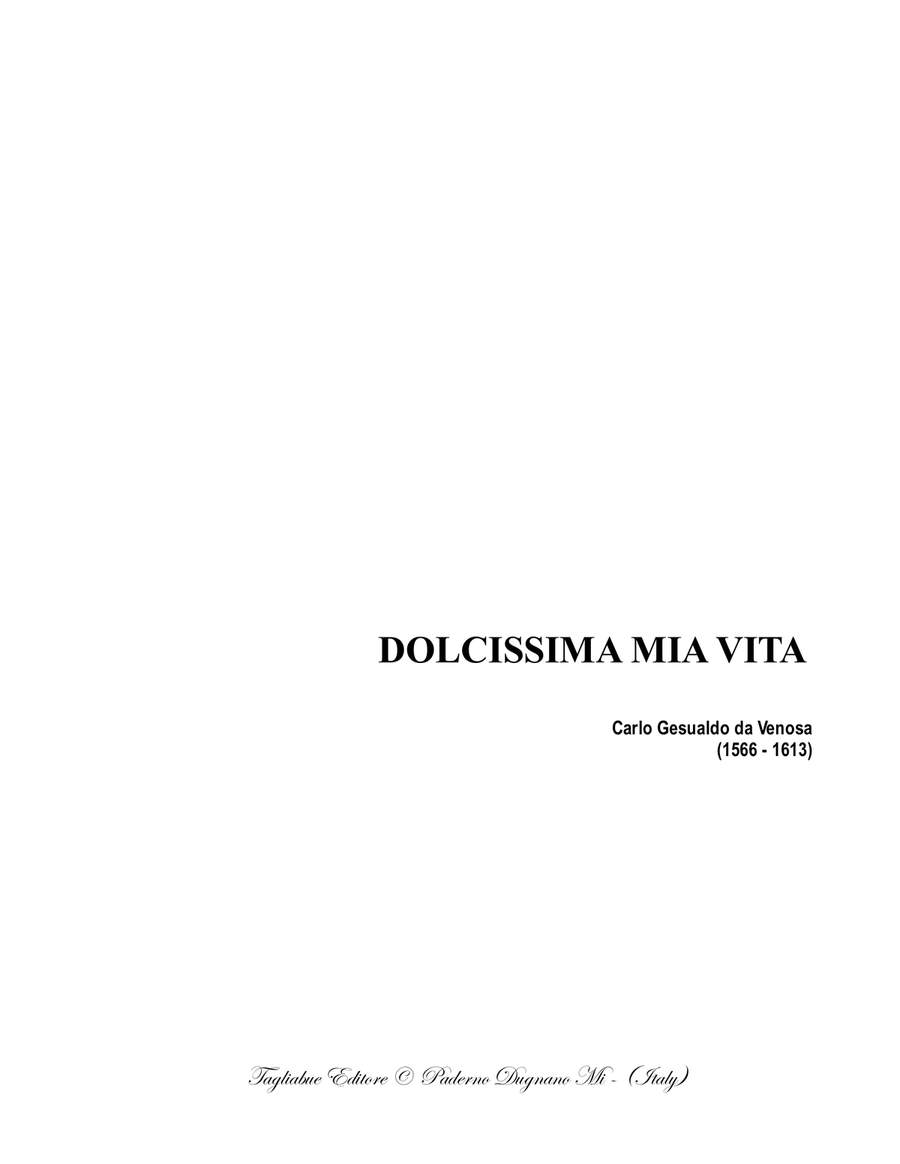DOLCISSIMA MIA VITA - Gesualdo da Venosa - For SSATB Choir Divisi scores gallery preview page 1