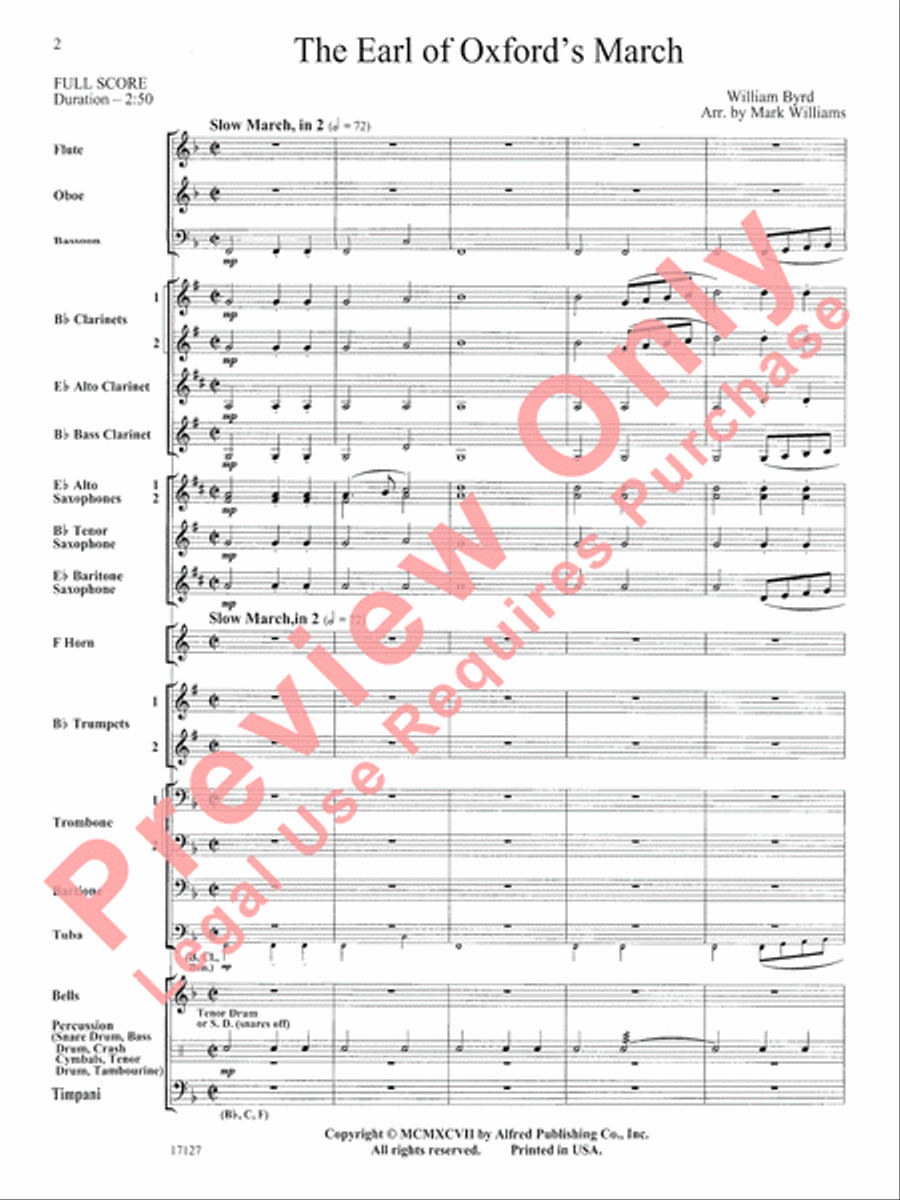 The Earl of Oxford's March Concert Band scores gallery preview page 3