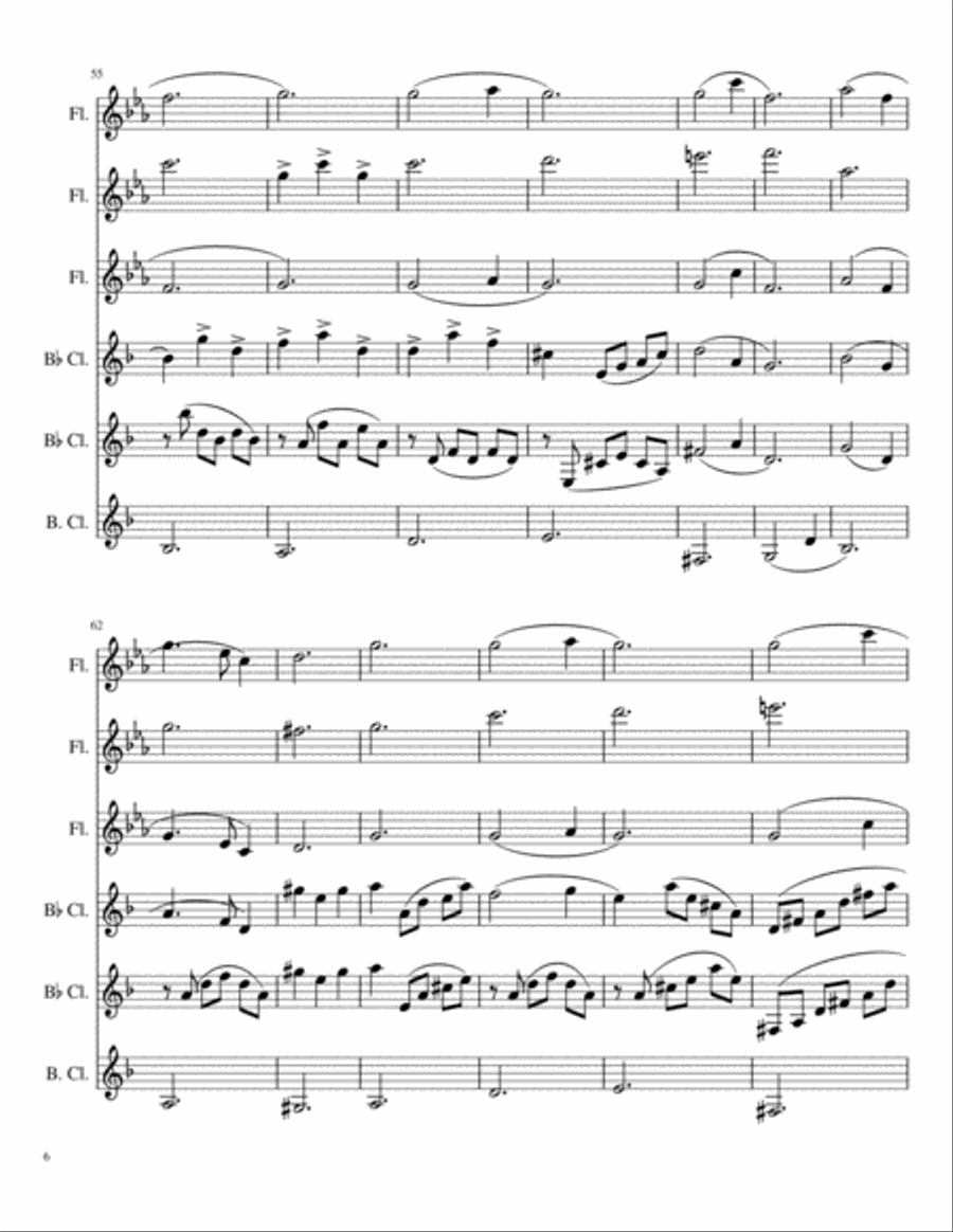 Once Upon A December from the Twentieth Century Fox Motion Picture ANASTASIA Woodwind Ensemble scores gallery preview page 6