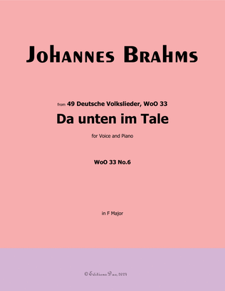 Da unten im Tale, by Brahms, in F Major